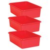 Teacher Created Resources Storage Bin, Plastic, Red, 3 PK 20404